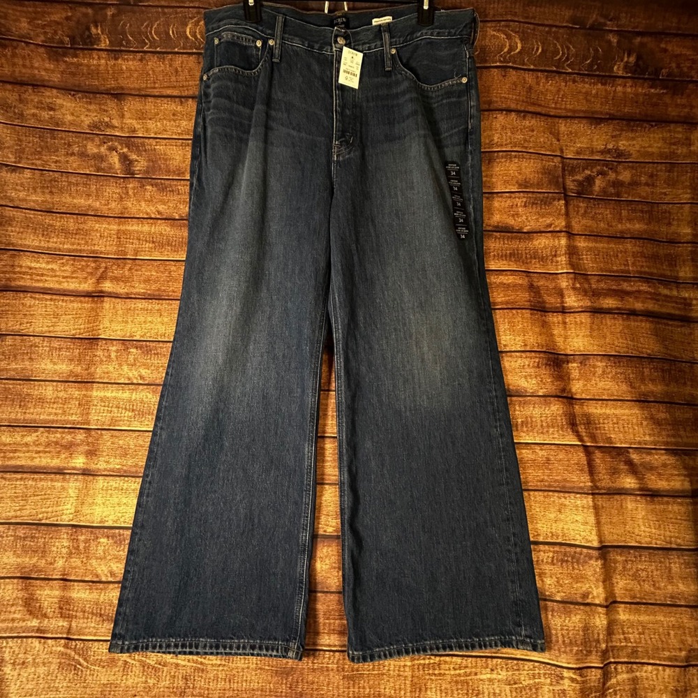 J.Crew Premium Edition Vintage Wide-Leg Jean 34 Button Fly 100% Cotton NEW